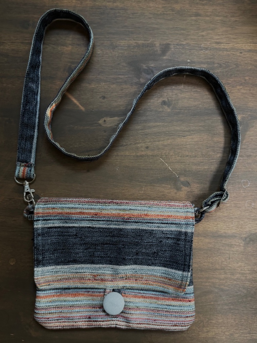 Carita Viola Designs Handmade Finland Woven Striped Crossbody Bag
